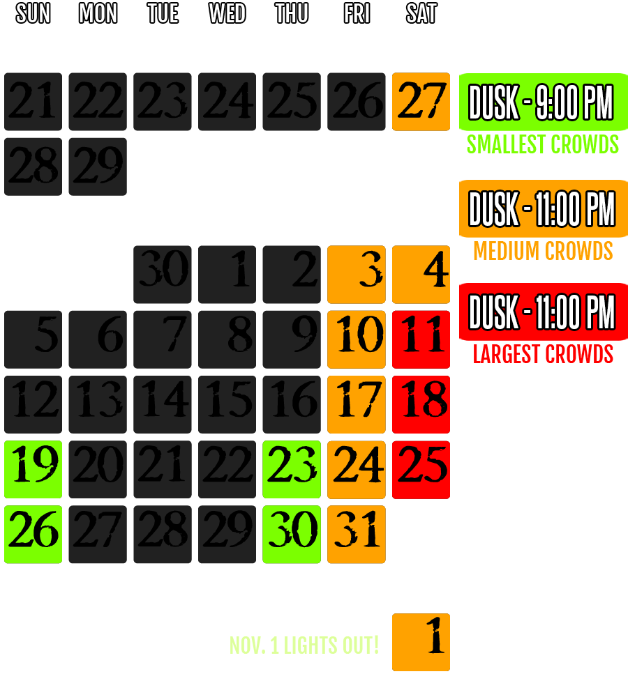 Dates We're Open Dates We're Open